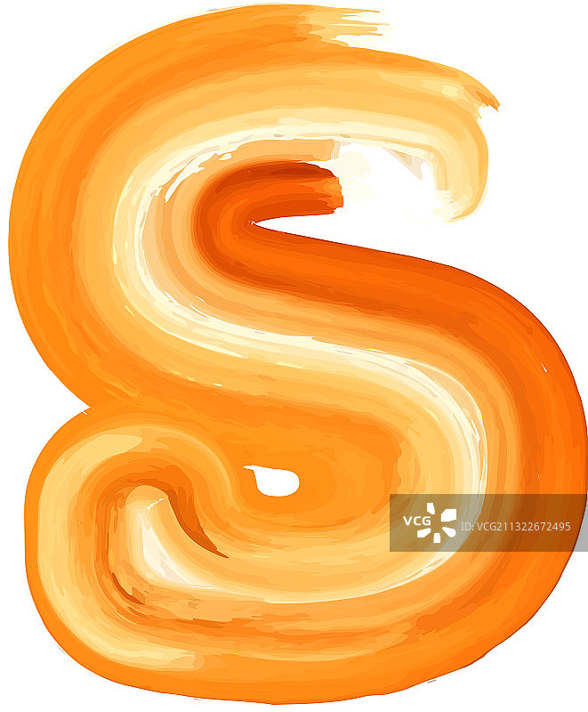 油画字母S抽象图图片素材