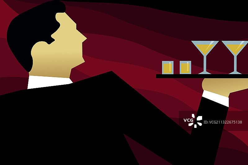 服务员端饮料图片素材