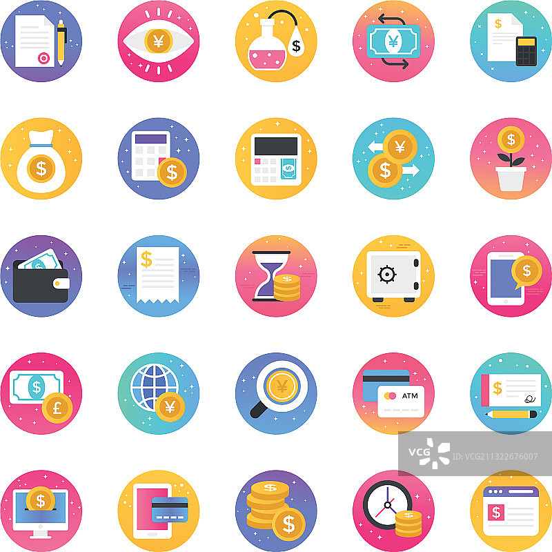 银行金融扁平图标图片素材