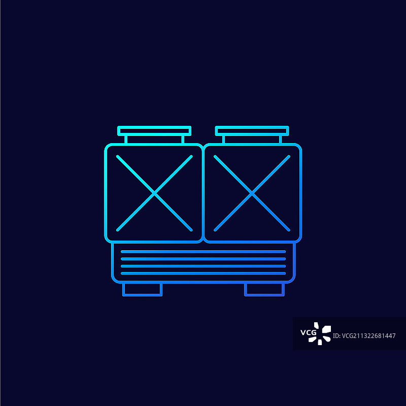 冷却系统线性图标图片素材