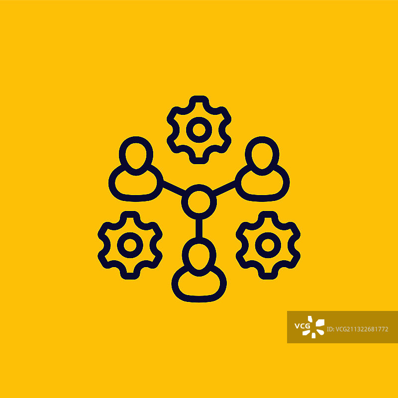 合作努力线条图标图片素材