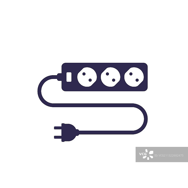 带电缆和插头的电源插座图标图片素材