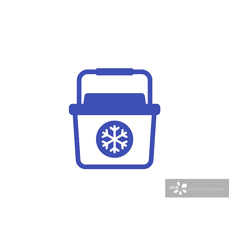 白色背景上的便携式冰箱冷却器图标图片素材