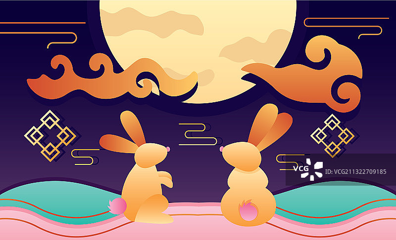 中秋节海报，含满月图片素材