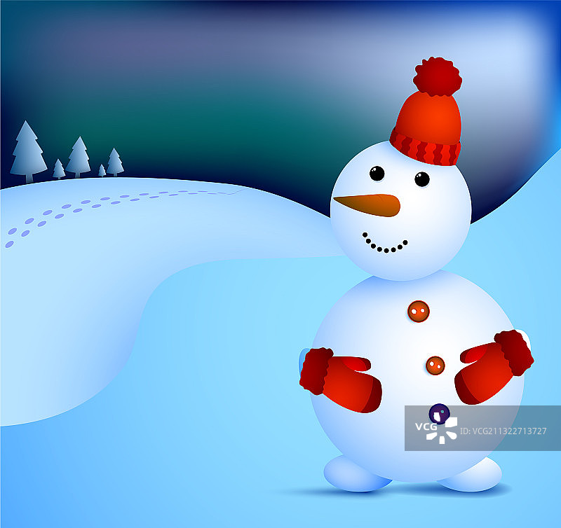 夜晚的雪人图片素材