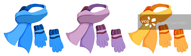 冬季保暖围巾和羊毛手套图片素材