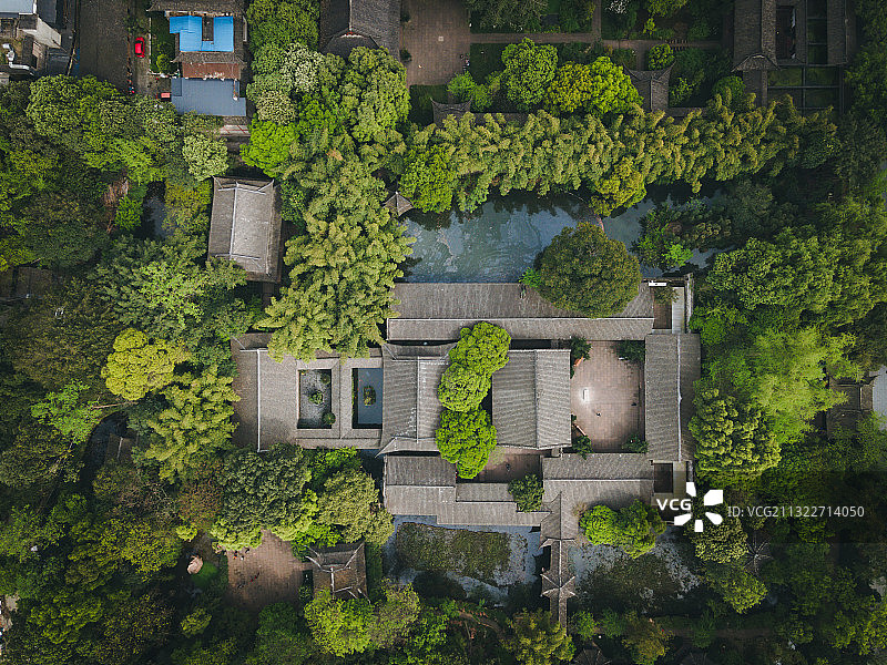 航拍三苏祠图片素材