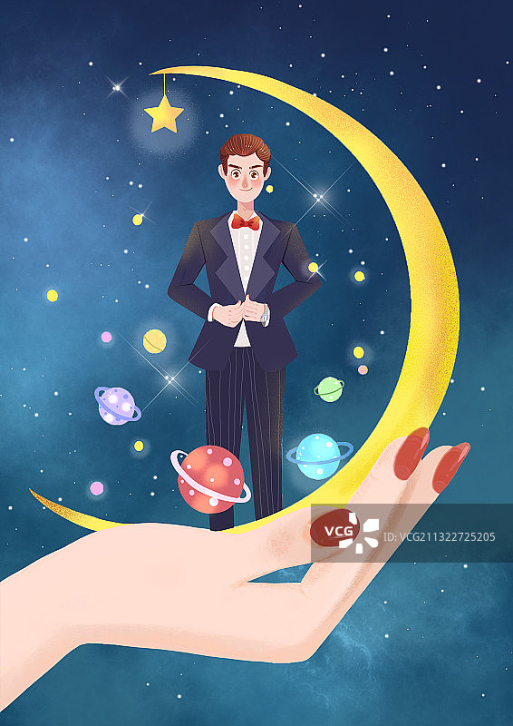 捧在手心里的男孩图片素材