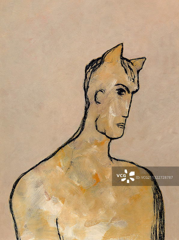 长角男子插画图片素材