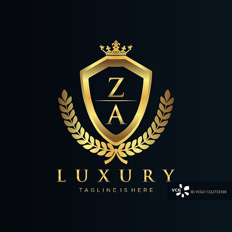 ZA字母皇家奢华标志模板图片素材