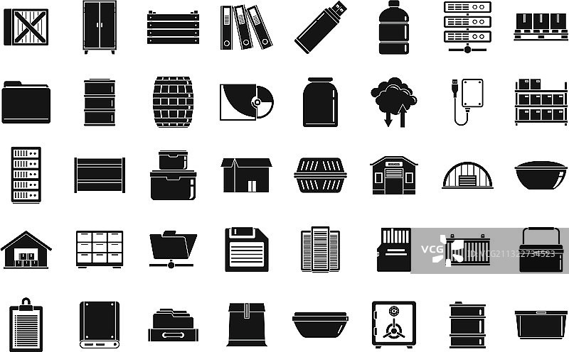 仓库存储图标简约风格图片素材