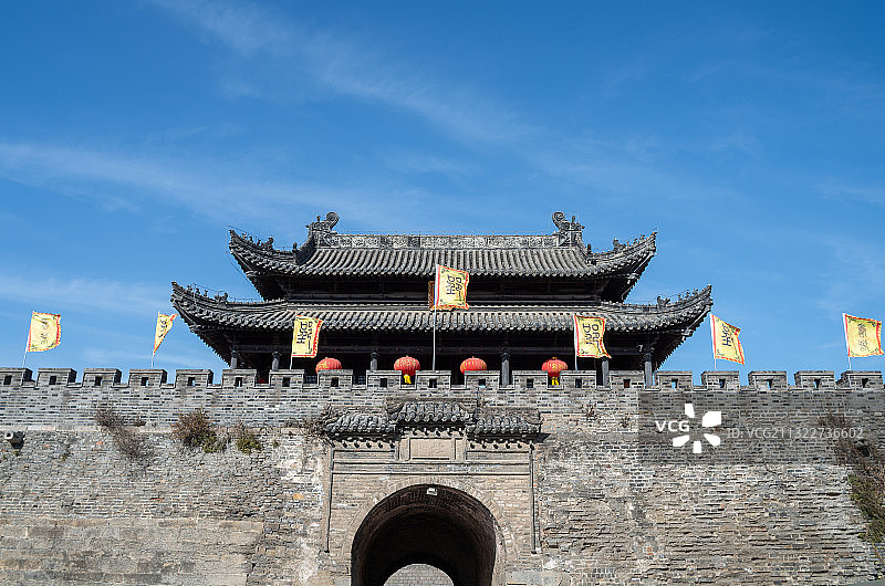 安徽寿县古城墙北门正视图图片素材