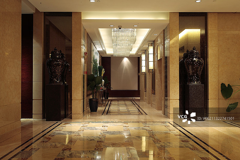 豪华酒店电梯厅图片素材