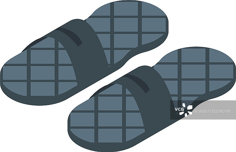 沙滩拖鞋图标2.5D风格图片素材