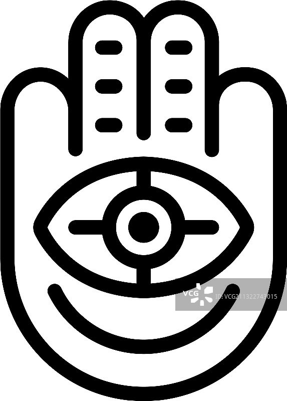 手眼护身符轮廓图标样式图片素材