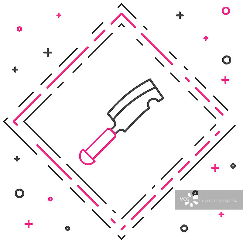 白色背景上的切肉刀线条图标图片素材