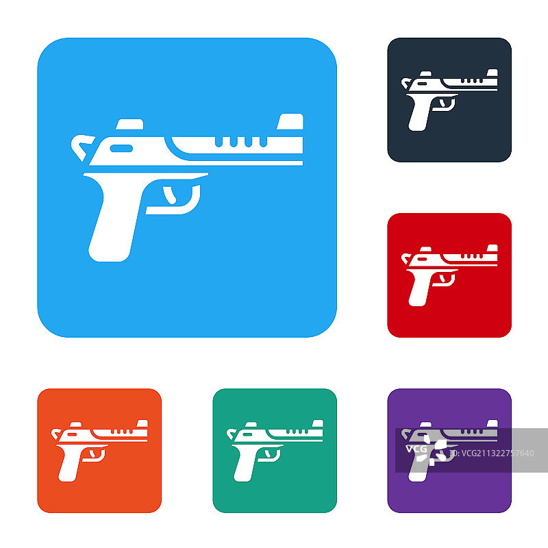 白色沙漠之鹰手枪图标图片素材