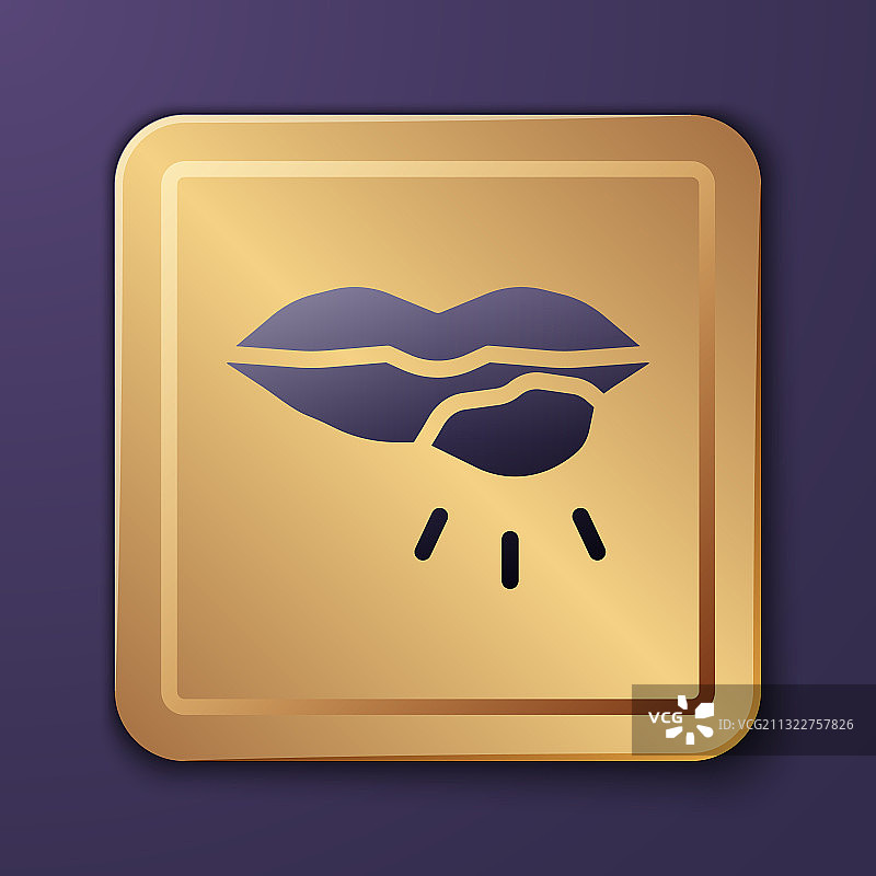 紫色唇疱疹图标，紫色背景图片素材