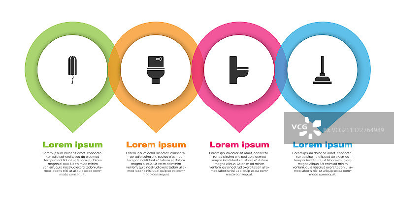 卫生棉条马桶和橡胶图片素材