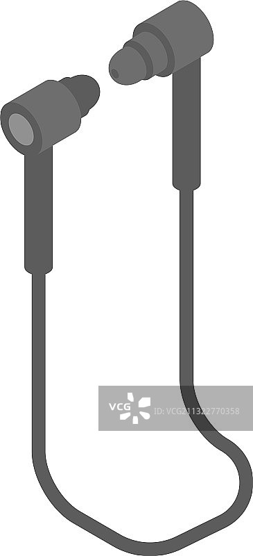 蓝牙耳机线图标等距风格图片素材