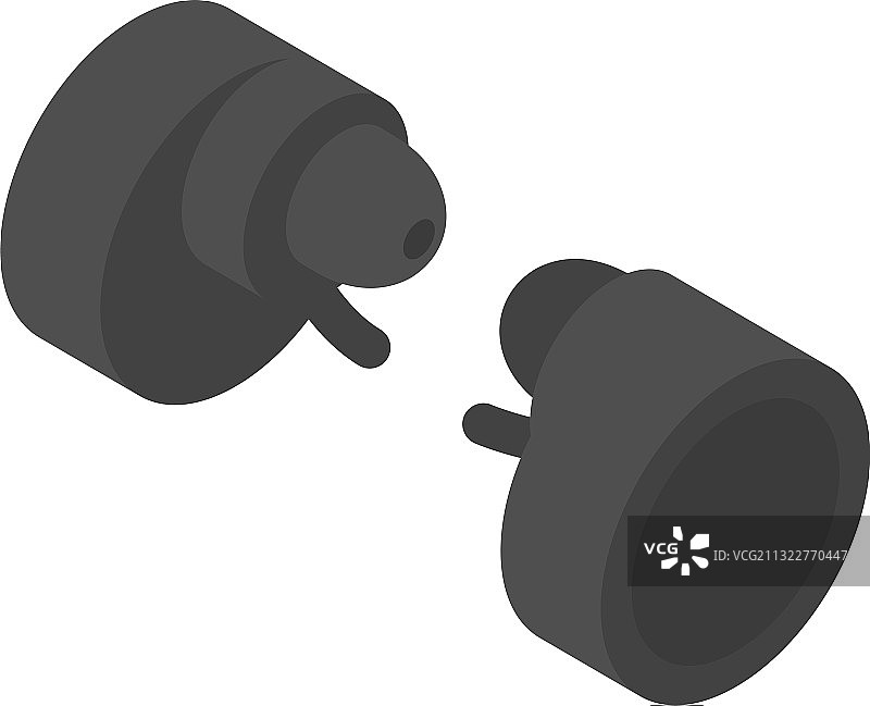 圆形无线耳机图标2.5D风格图片素材