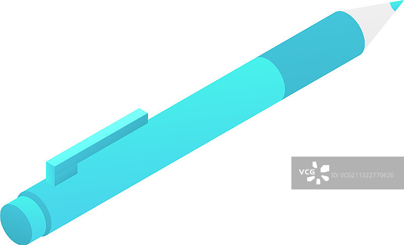 蓝色钢笔图标2.5D风格图片素材