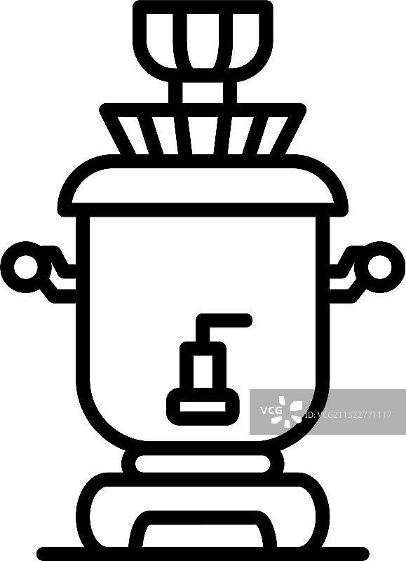 经典茶具图标轮廓风格图片素材