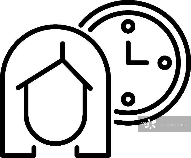 染发剂时钟时间轮廓图标图片素材