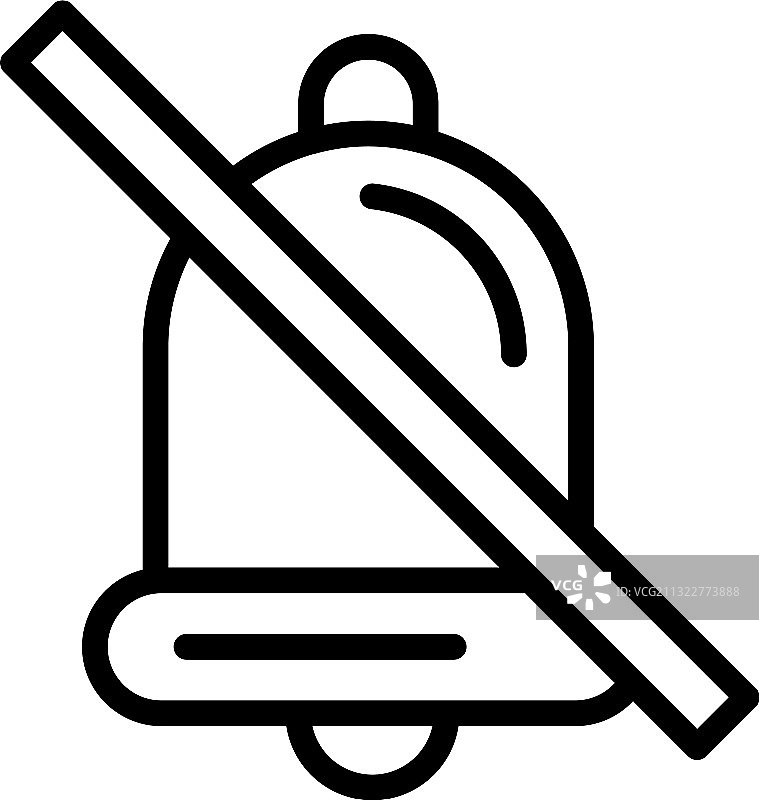 删除线铃铛图标轮廓样式图片素材