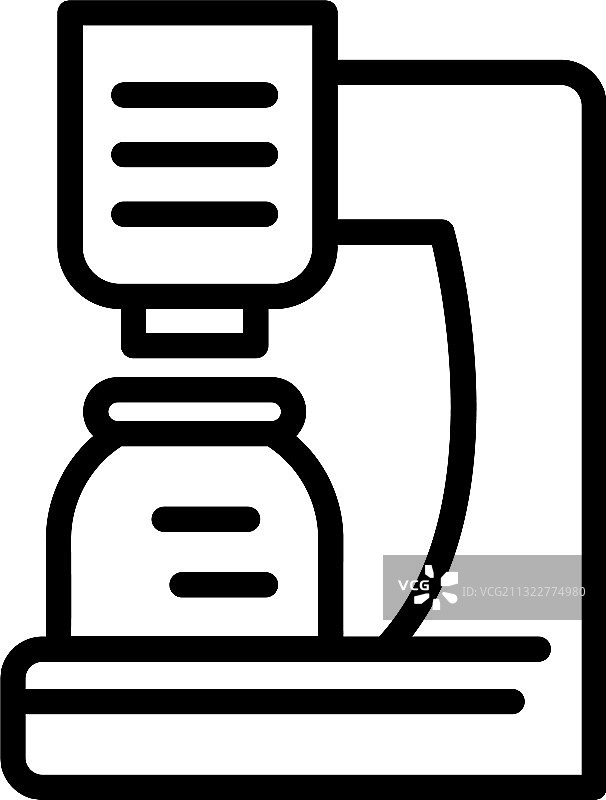 自动咖啡机图标轮廓样式图片素材