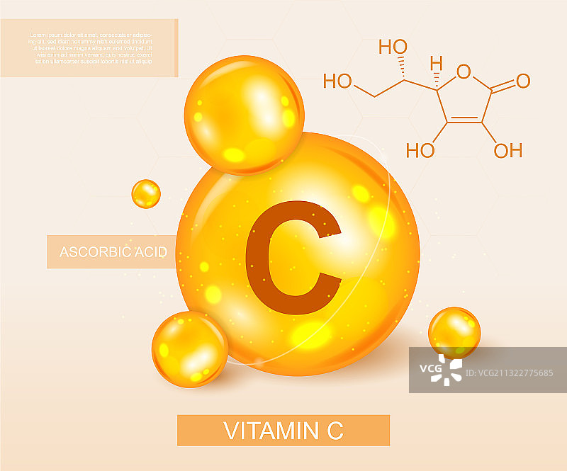描绘维生素C的彩色banner图片素材