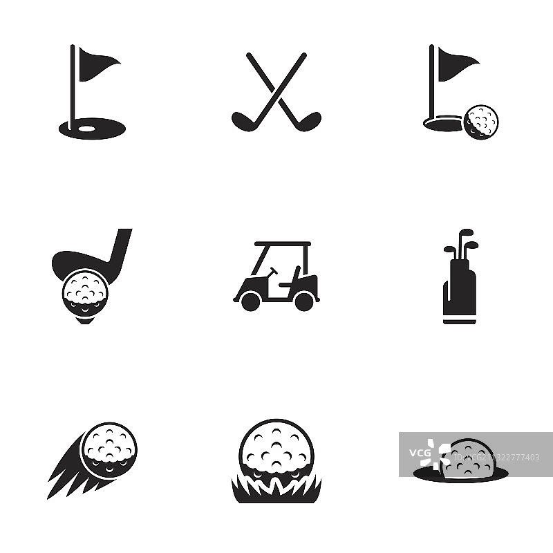 高尔夫主题图标图片素材