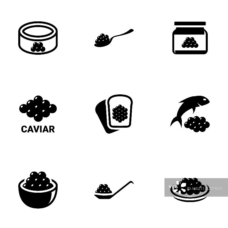 鱼子酱主题图标图片素材