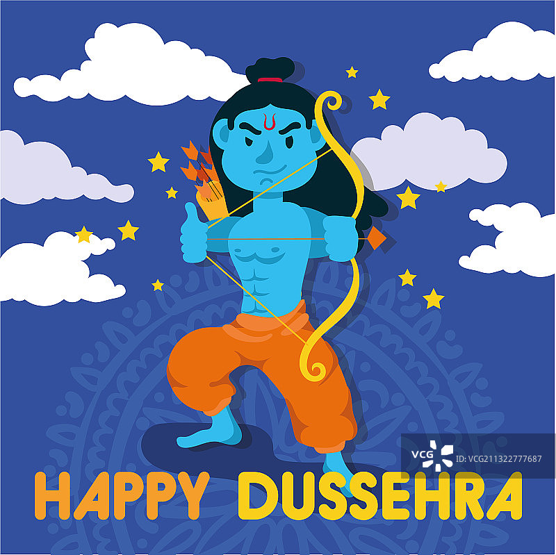 罗摩神蓝色背景十胜节庆祝活动图片素材