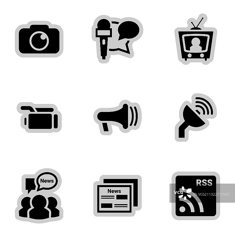 新闻大众媒体主题图标图片素材