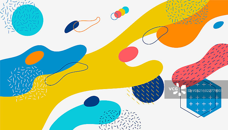 孟菲斯复古80-90年代抽象banner图片素材