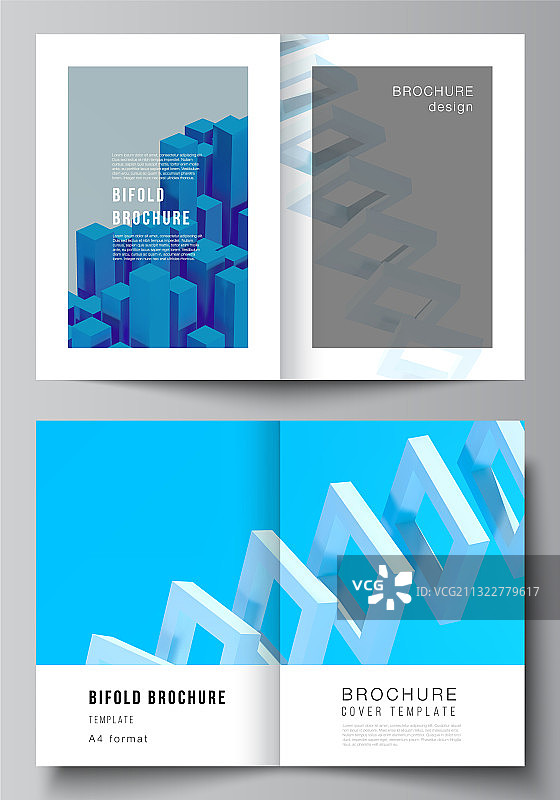 两个A4封面模型模板布局图片素材