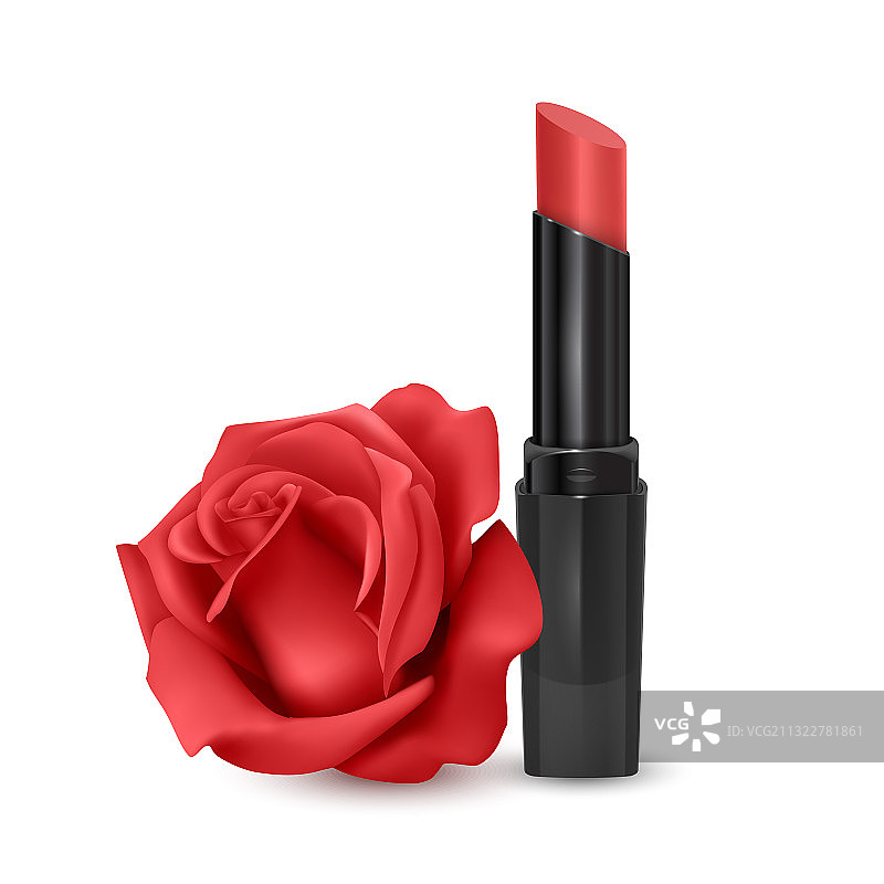 逼真风格的鲜红色口红图片素材
