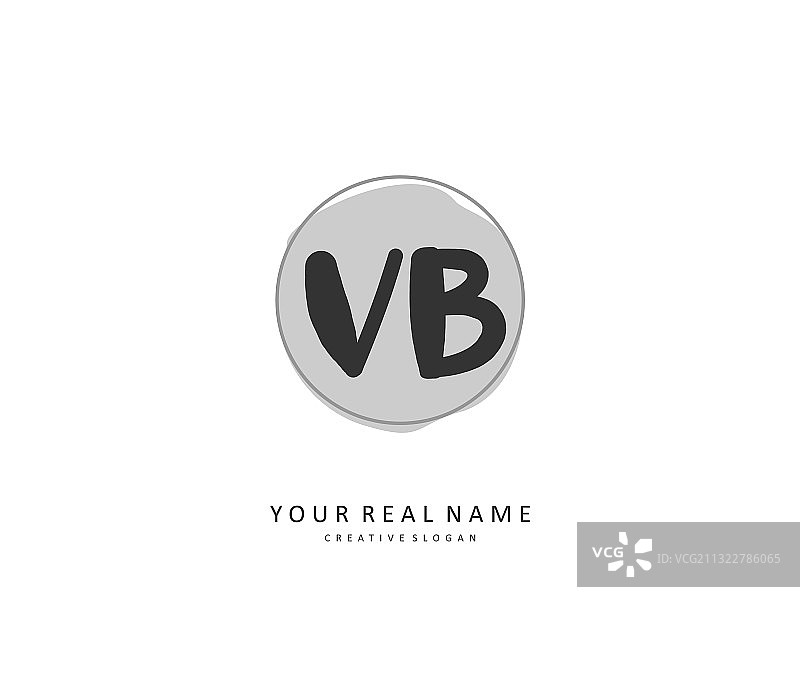 VB字母手写签名设计图片素材