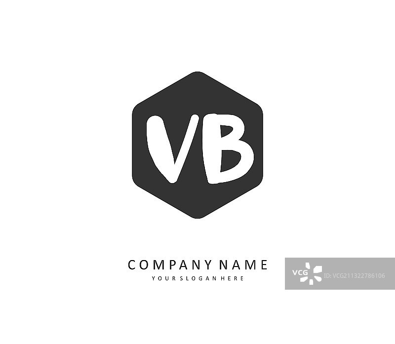 VB字母手写签名设计图片素材