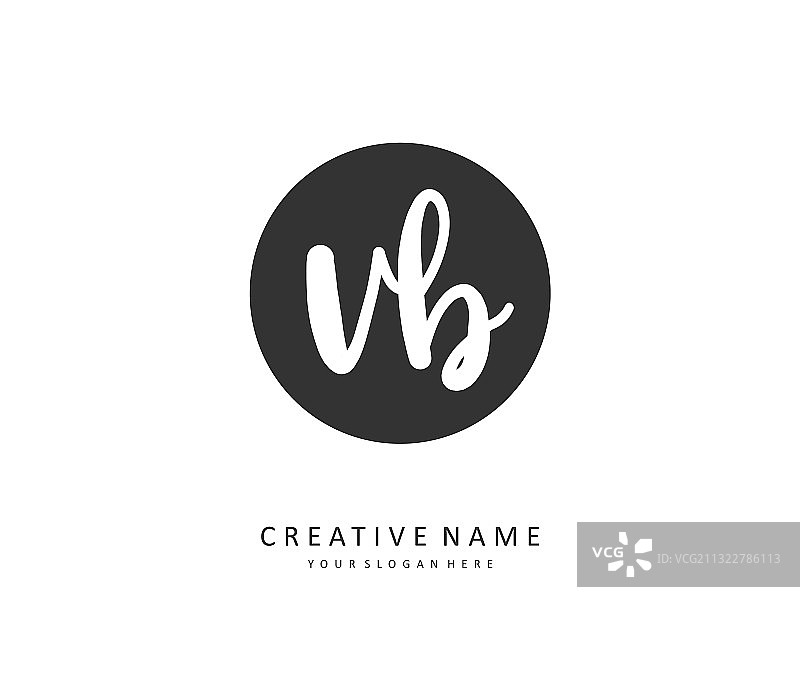 VB字母手写签名设计图片素材