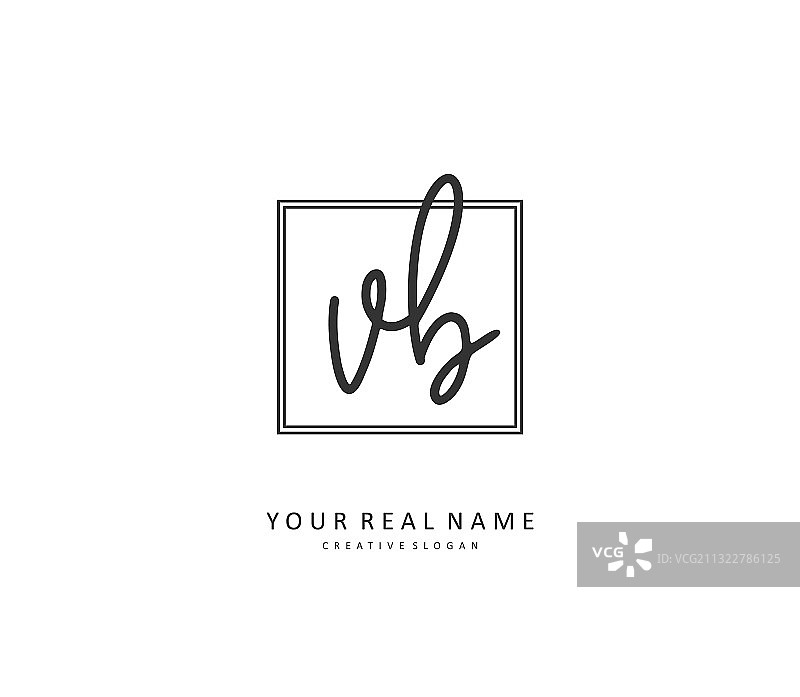VB字母手写签名设计图片素材
