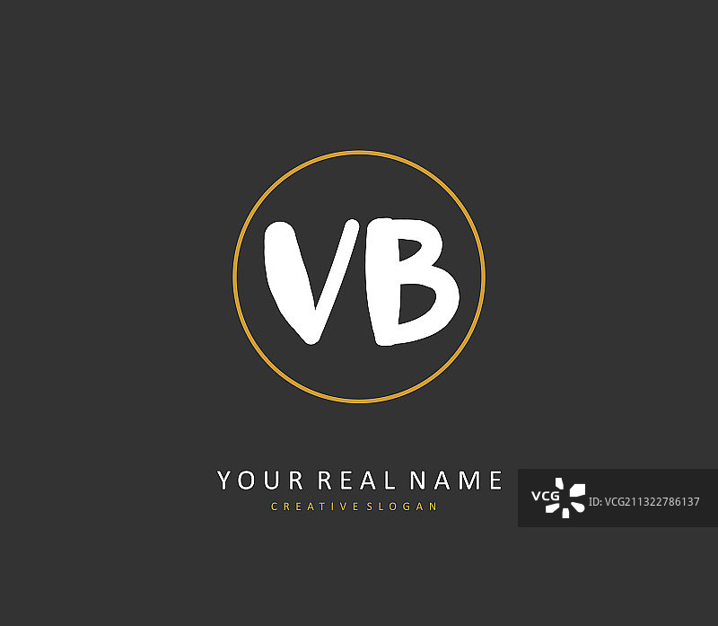 VB字母手写签名设计图片素材