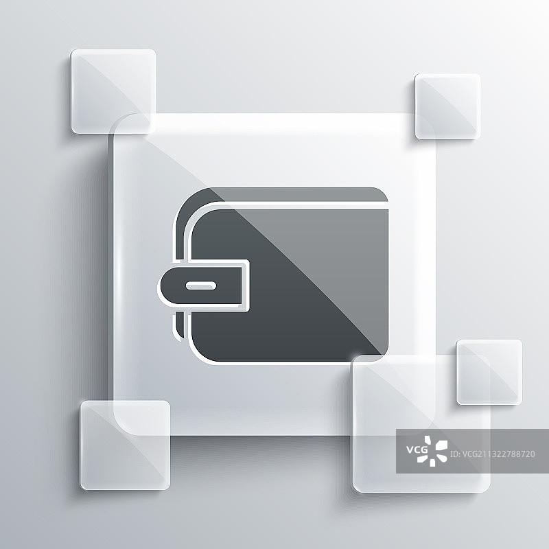灰色背景上的灰色钱包图标图片素材