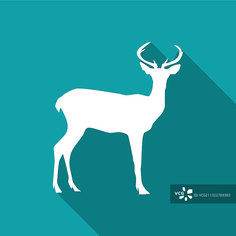 长影白色坡鹿标志图片素材