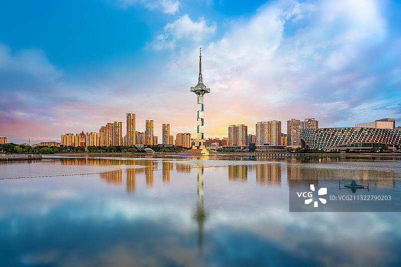 江苏盐城城市风光全景图片素材