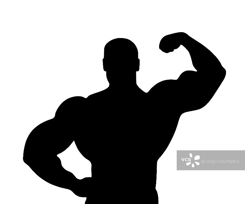 健壮的健美运动员轮廓图片素材