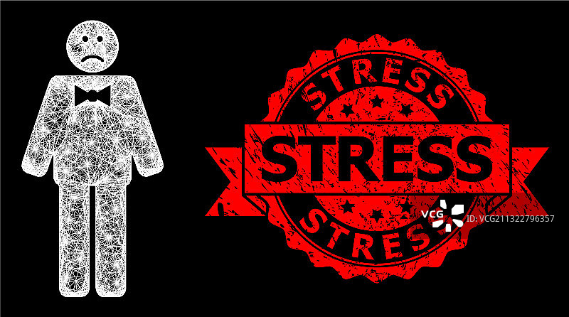 垃圾摇滚风格压力印章与网络阴郁男子图片素材