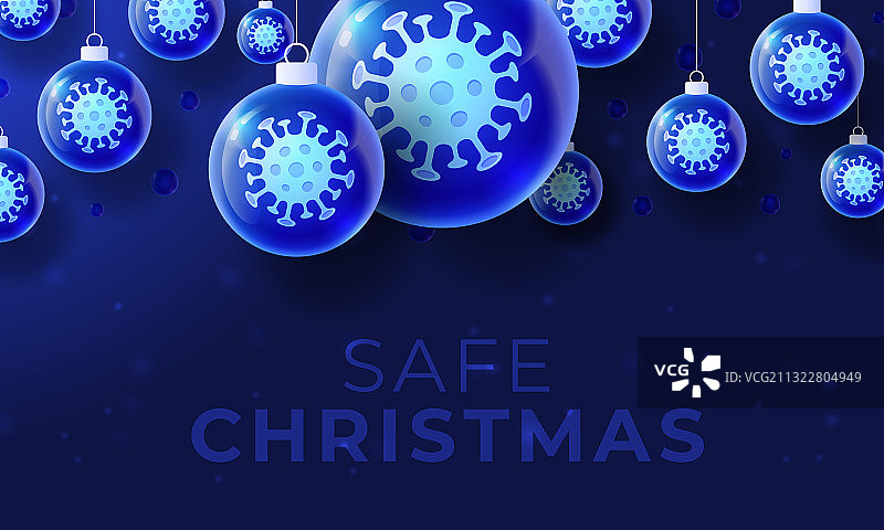 圣诞节冠状病毒玻璃球banner图片素材