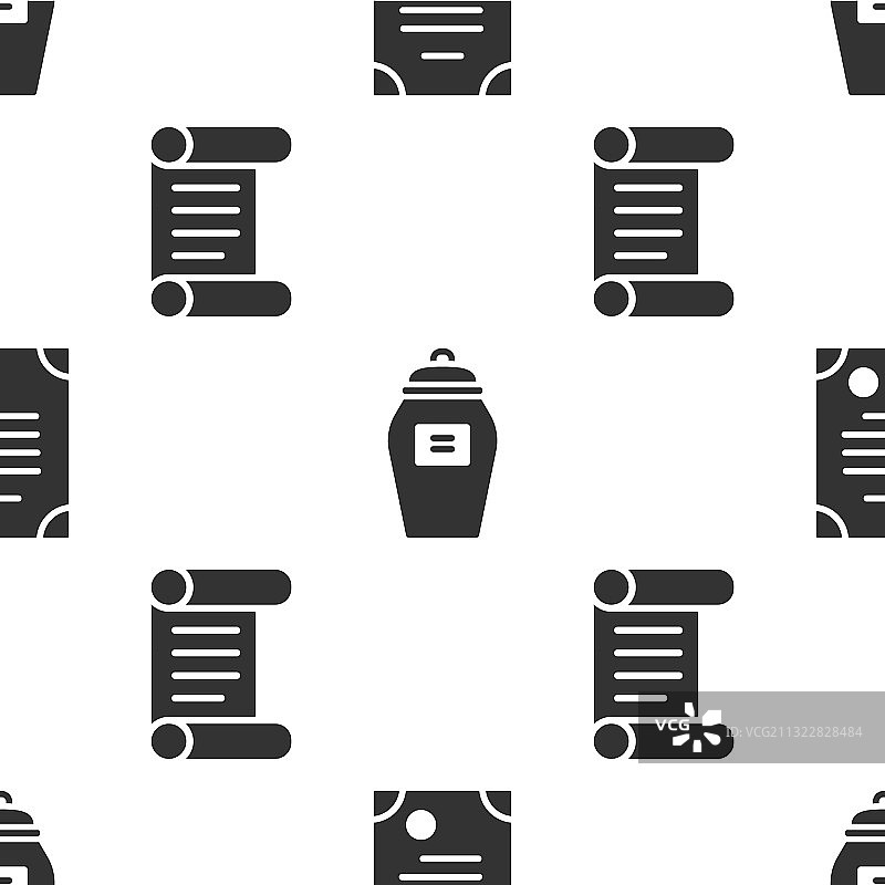 死亡证明、骨灰盒和法令图片素材